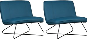 Leren fauteuil smile 80, turquoise leer, turquoise stoel