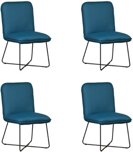 Leren eetkamerstoel smile 50, turquoise leer, turquoise keukenstoelen