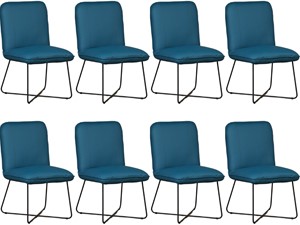 Leren eetkamerstoel smile 50, turquoise leer, turquoise keukenstoelen