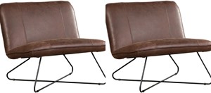 Leren fauteuil smile 80, bruin leer, bruine stoel