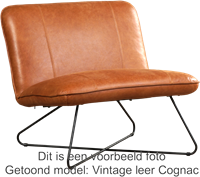 Leren brede design fauteuil Smile zonder armleuning - Hermes Leer Caffe-1