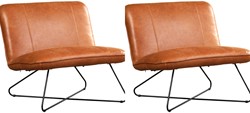 Leren fauteuil zonder armleuning Smile 80 - set van 2 fauteuils