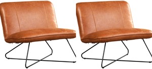 Set van 2 Leren fauteuils zonder armleuning Smile 80