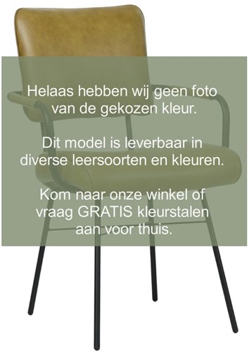 Leren eetkamerstoel Solid - Met armleuning - Toledo Leer Orange