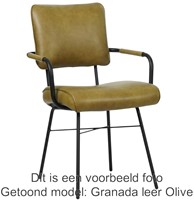 Leren eetkamerstoel Solid - Met armleuning - set van 4 stoelen-1