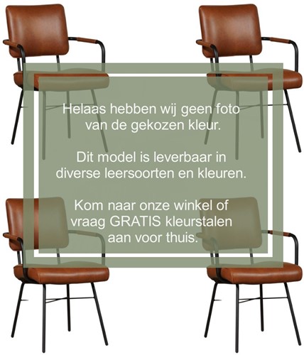 Leren eetkamerstoel Solid - Met armleuning - set van 4 stoelen - Toledo Leer Red