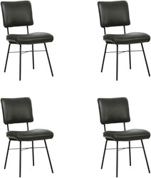 Leren eetkamerstoel Solid - set van 4 stoelen