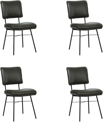 Leren eetkamerstoel Solid - set van 4 stoelen