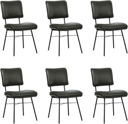 Leren eetkamerstoel Solid - set van 6 stoelen