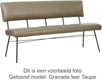 Leren eetkamerbank Solid - Toledo Marine (blauw)-1