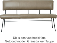 Leren eetkamerbank Solid - Toledo Marine (blauw)-2