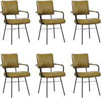 Leren eetkamerstoel Solid - Met armleuning - set van 6 stoelen
