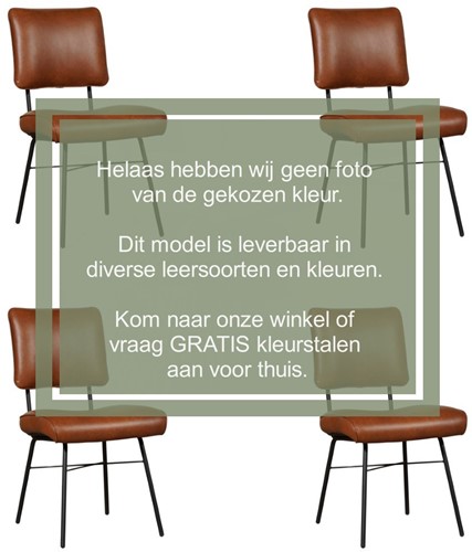 Leren eetkamerstoel Solid - set van 4 stoelen - Toledo Leer Nebbia