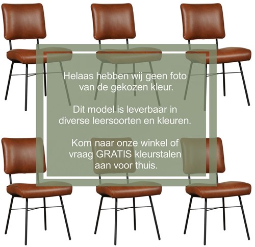 Leren eetkamerstoel Solid - set van 6 stoelen - Toledo Leer Avorio