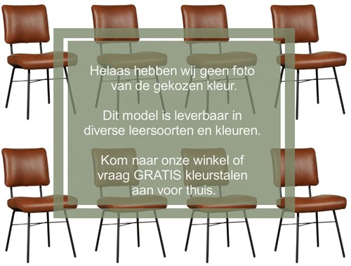 Leren eetkamerstoel Solid - set van 8 stoelen - Toledo Leer Bordeaux