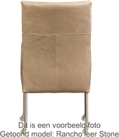 Leren eetkamerstoel Spark - met wieltjes - set van 4 stoelen - Toledo Leer Turquoise - Kleur poot, RVS - Skate wiel transparant-3