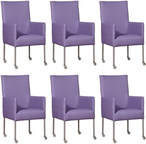 Leren eetkamerstoel spark, paars leer, paarse keukenstoelen