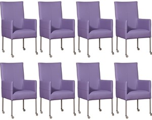 Leren eetkamerstoel spark, paars leer, paarse keukenstoelen