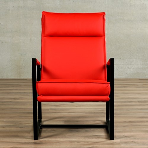Leren design fauteuil hoge rugleuning Square - Toledo Leer Ferrari-2
