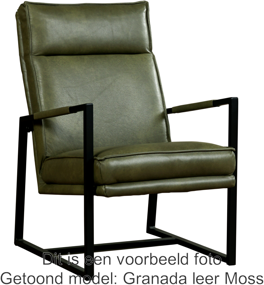 ginder erectie IJver Leren design fauteuil hoge rugleuning Square - Toledo Leer Nero ShopX