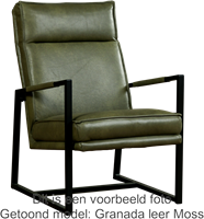 Leren design fauteuil hoge rugleuning Square - Toledo Leer Cotto-1