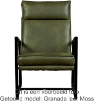 Leren design fauteuil hoge rugleuning Square - Kenia Leer Cognac-2