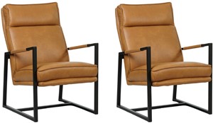 Set van 2 Cognac leren industriële design fauteuils Square - Granada leer Sahara (cognac leer)