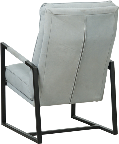 Leren design fauteuil hoge rugleuning Square - Kenia Leer Azul - OUTLET-3
