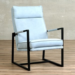 Leren design fauteuil hoge rugleuning Square - Kenia Leer Azul