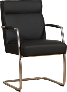 Leren stock eetkamerstoelen tim set 4 zwart