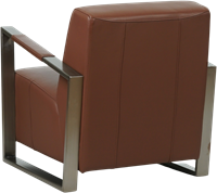 Leren industriële fauteuil Touch - Massif Leer Mittel Braun - Frame industrieel-3