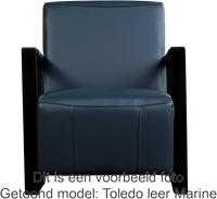 Leren industriële fauteuil Touch - Toledo Leer Antracite - Frame zwart-2