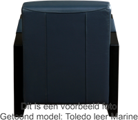 Leren industriële fauteuil Touch - Toledo Leer Antracite - Frame zwart-3