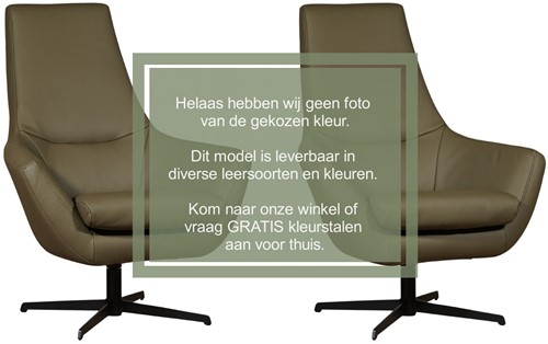 Leren draaifauteuil Treat - set van 2 fauteuils - Vintage Stone (grijs)