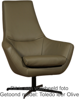 Leren draaifauteuil Treat - Toledo Leer Olive-1