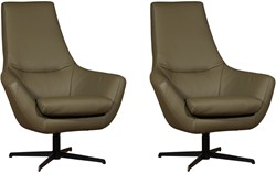 Leren draaifauteuil Treat - set van 2 fauteuils
