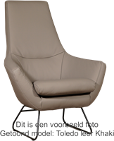 Leren fauteuil Trust - Designpoot - set van 2 fauteuils - Toledo Leer Natur-1