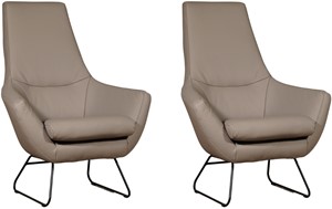 Set van 2 Leren fauteuils Trust - Designpoot