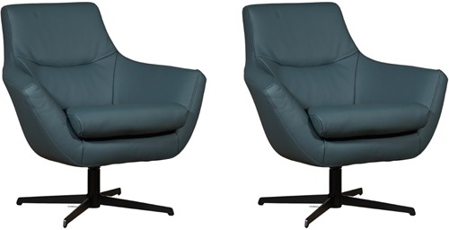 Leren draaifauteuil Wing - set van 2 fauteuils