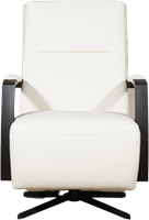 Leren industriële draaifauteuil hoge rugleuning Award - Toledo Leer Bianco - Frame zwart - Stervoet zwart-2