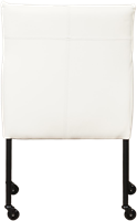Leren eetkamerstoel Desire - met wieltjes en armleuning - Toledo Leer Purewhite - Poot - Zwart - Skate wiel zwart-3