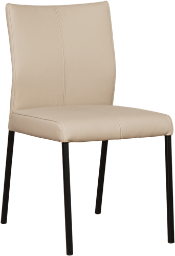 Leren eetkamerstoel Basic - Toledo Leer Mastic - Zwart