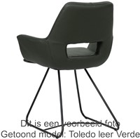 Leren eetkamerstoel Zippy - U-slede - Toledo Verde (donkergroen)-3