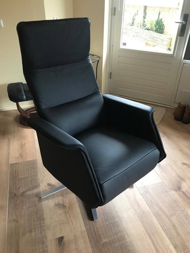 Leren relaxfauteuil - zwart leer-2