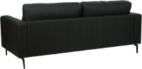 Zwarte leren moderne 3-zitsbank Match - staal zwart - Toledo Leer Nero (zwart leer) - (214x90cm)-3