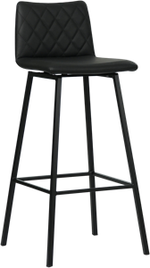 Leren stock barstoel catch hoog 83 zwart, zwart leer, zwarte barkruk