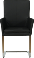 Set van 6 zwarte leren eetkamerstoelen Nina-2