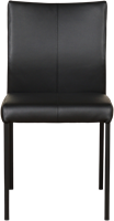 Set van 6 zwarte leren eetkamerstoelen Basic Toledo Leer Nero poot zwart-2