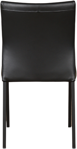 Set van 6 zwarte leren eetkamerstoelen Basic Toledo Leer Nero poot zwart-3