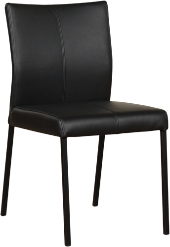 Leren eetkamerstoel Basic - Hermes Leer Nero - Zwart
